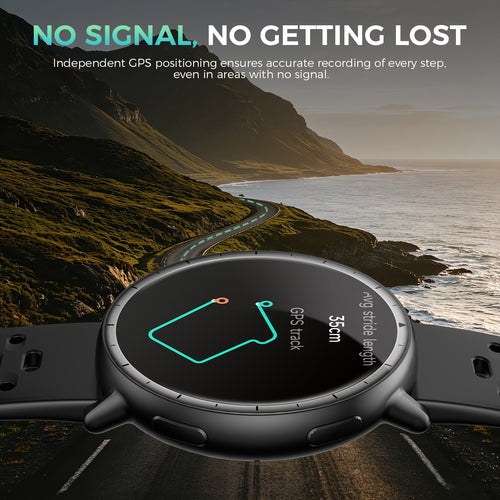 EGQINR GPS Smart Watch for Men Women, 1.32" AMOLED Built-in GPS Fitness Tracker with Bluetooth Calls, 5ATM Waterproof, 110+ Sports Modes, 24/7 Heart Rate/SpO2/Sleep Monitor, Barometer, for Android & iOS
