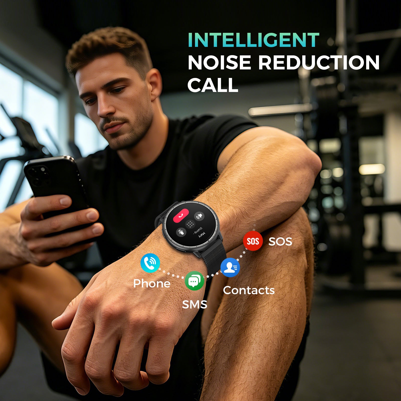 EGQINR GPS Smart Watch for Men Women, 1.32" AMOLED Built-in GPS Fitness Tracker with Bluetooth Calls, 5ATM Waterproof, 110+ Sports Modes, 24/7 Heart Rate/SpO2/Sleep Monitor, Barometer, for Android & iOS