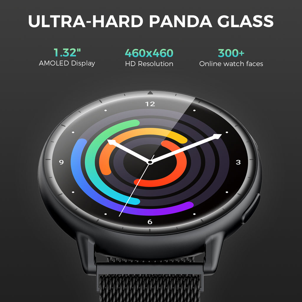 EGQINR GPS Smart Watch for Men Women, 1.32" AMOLED Built-in GPS Fitness Tracker with Bluetooth Calls, 5ATM Waterproof, 110+ Sports Modes, 24/7 Heart Rate/SpO2/Sleep Monitor, Barometer, for Android & iOS