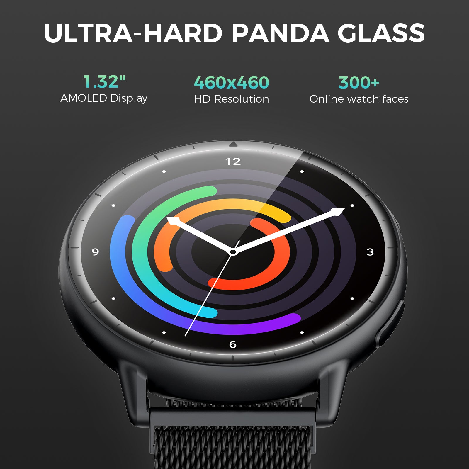 EGQINR GPS Smart Watch for Men Women, 1.32" AMOLED Built-in GPS Fitness Tracker with Bluetooth Calls, 5ATM Waterproof, 110+ Sports Modes, 24/7 Heart Rate/SpO2/Sleep Monitor, Barometer, for Android & iOS