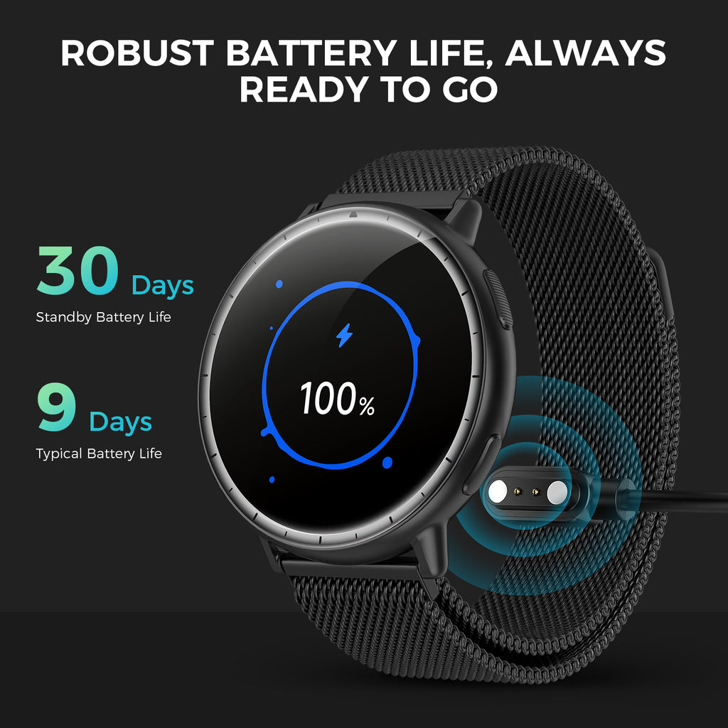 EGQINR GPS Smart Watch for Men Women, 1.32" AMOLED Built-in GPS Fitness Tracker with Bluetooth Calls, 5ATM Waterproof, 110+ Sports Modes, 24/7 Heart Rate/SpO2/Sleep Monitor, Barometer, for Android & iOS
