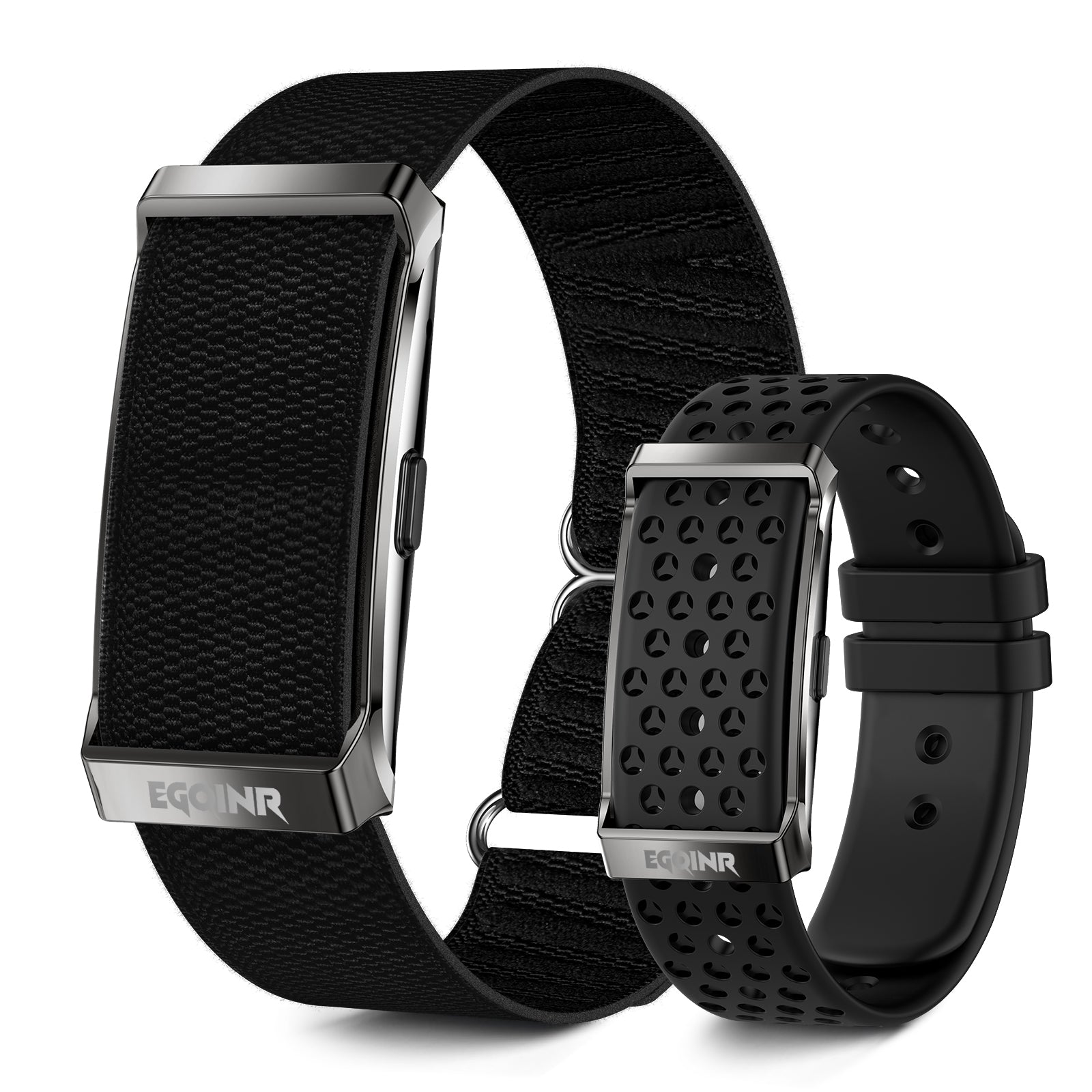 EGQINR Smart Bracelet for Men Women, 9mm Ultra-Thin Fitness Tracker with 24/7 Heart Rate, SpO2, Blood Pressure & Sleep Monitor, 170+ Sports Modes, Vibration Alerts, Dual Straps (Silicone & Nylon)