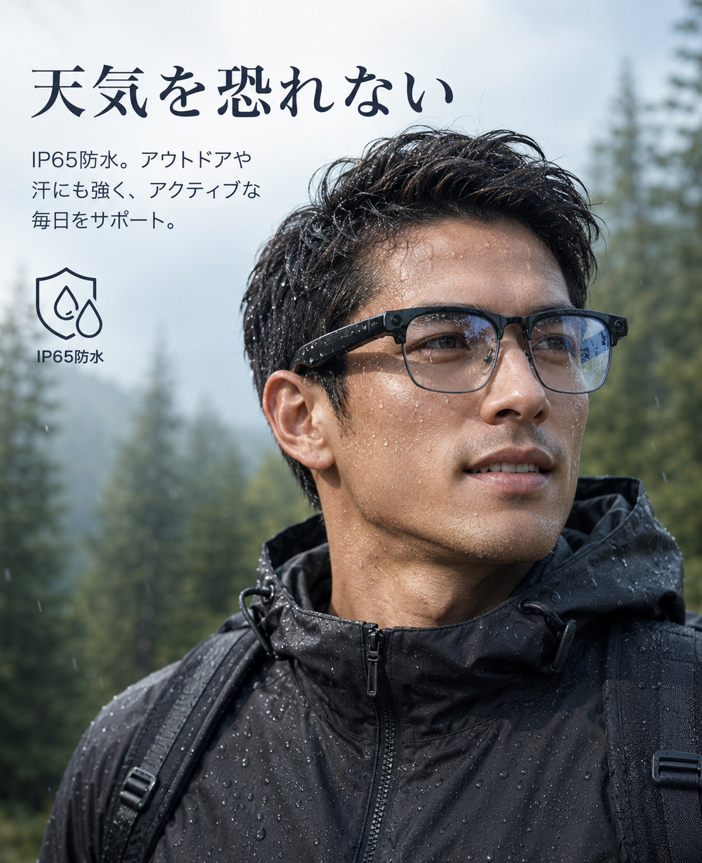 EGQINR AIスマートグラス ブルーライトカットレンズ 1080Pカメラ 137言語翻訳 BT5.4通話 IP65防水 iOS/Android対応