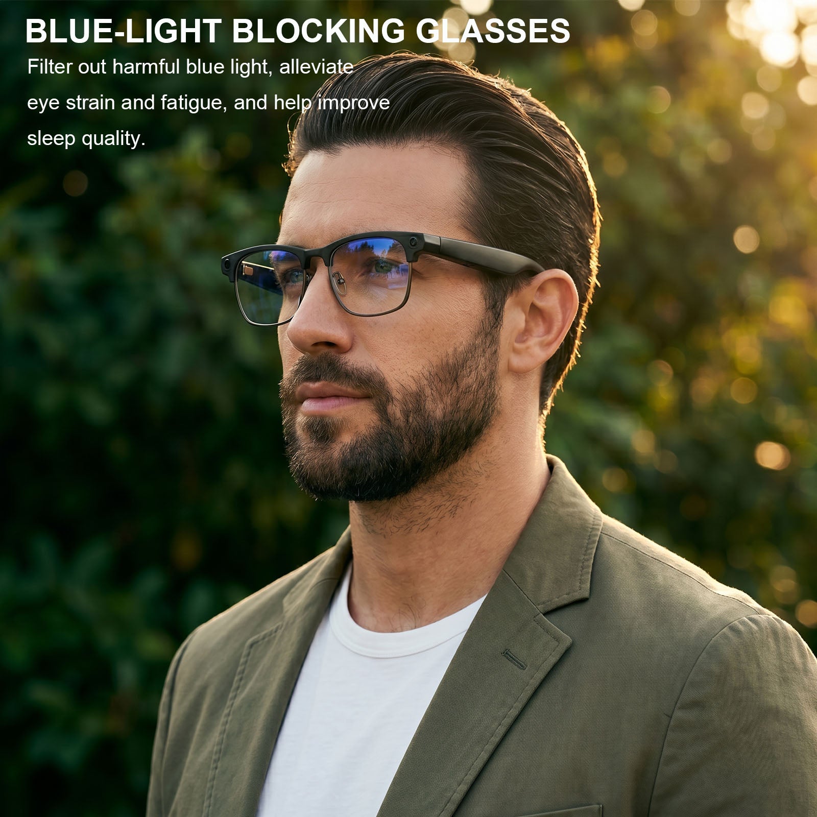 EGQINR 4K Camera Smart Glasses, 8MP Camera Glasses for Life Vlog Travel Work, AI Assistant, Photos, Open-Ear Audio, Blue Light Blocking Glasses, Real-Time Translation, Extra Sunglasses for Men Women