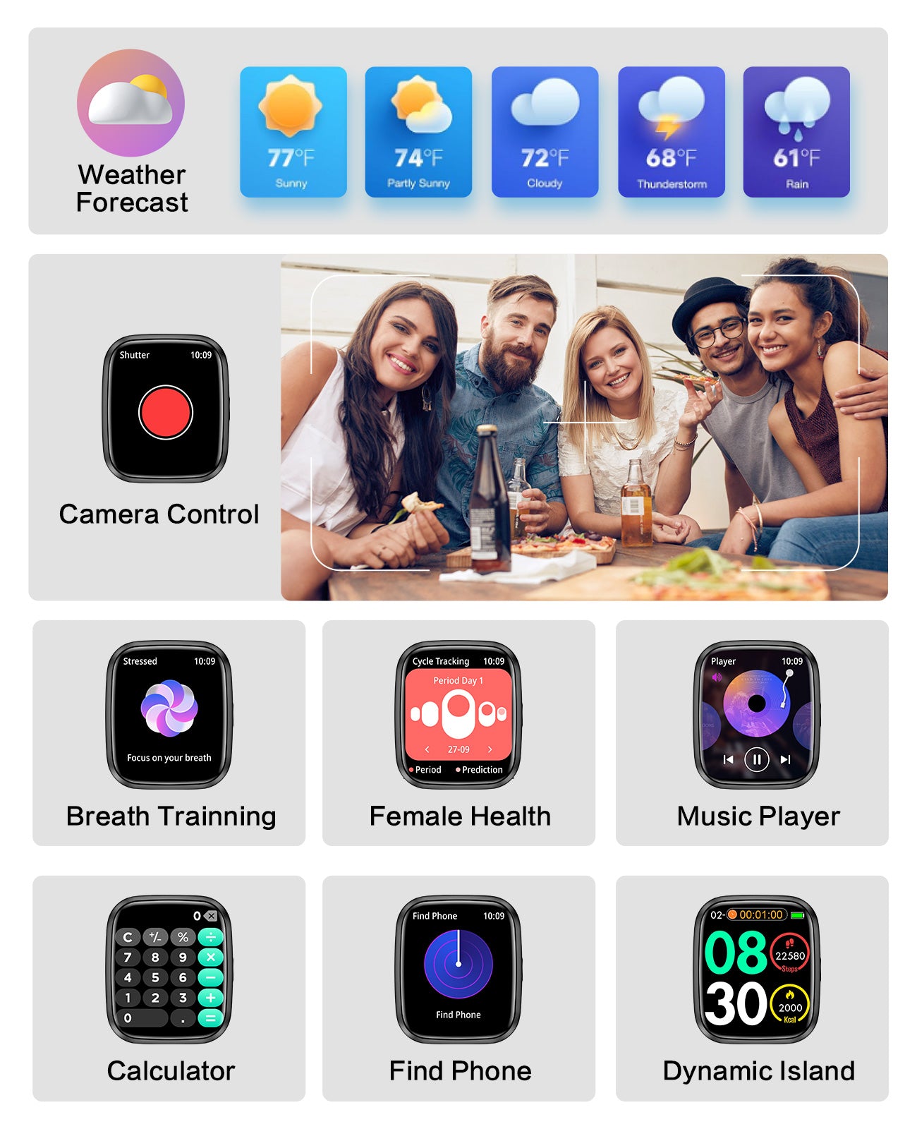 Smart Watches for Men/Women, 1.75" Bluetooth Call, AI Voice Smartwatch, 24/7 Heart Rate Monitor, Blood Pressure/SpO2/Sleep Tracker, IP68 Waterproof, 100+ Sports Fitness Tracker for Android iOS Black