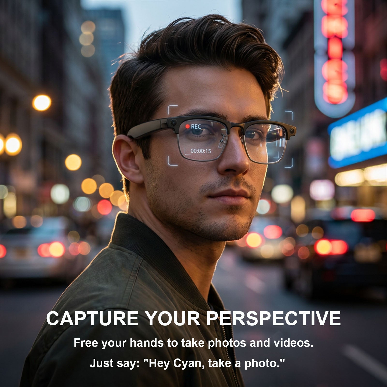 EGQINR 4K Camera Smart Glasses, 8MP Camera Glasses for Life Vlog Travel Work, AI Assistant, Photos, Open-Ear Audio, Blue Light Blocking Glasses, Real-Time Translation, Extra Sunglasses for Men Women