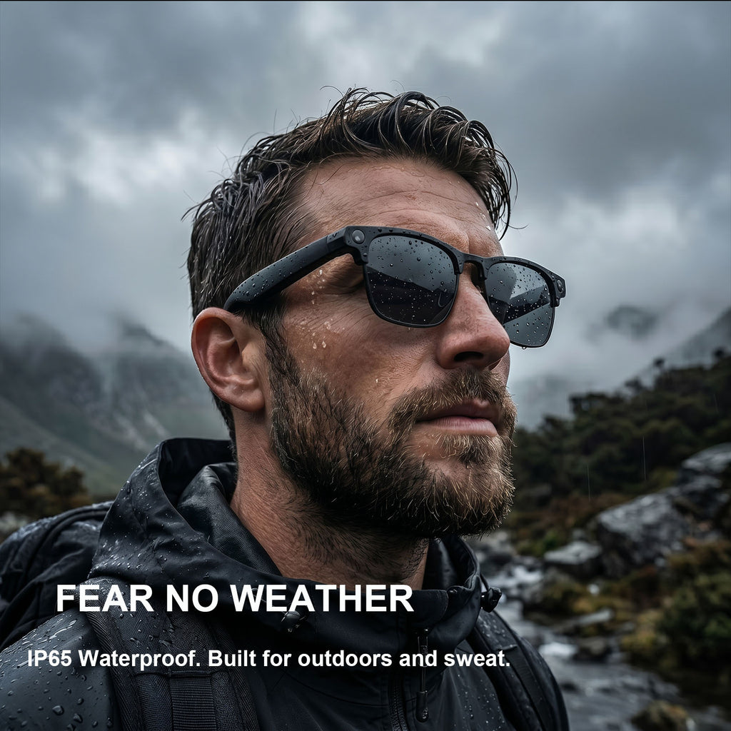 EGQINR 4K Camera Smart Glasses, 8MP Camera Glasses for Life Vlog Travel Work, AI Assistant, Photos, Open-Ear Audio, Blue Light Blocking Glasses, Real-Time Translation, Extra Sunglasses for Men Women